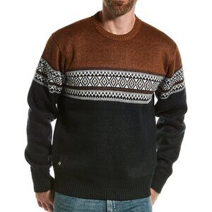 Point Zero Rust/Navy Tribal Print Crewneck Sweater